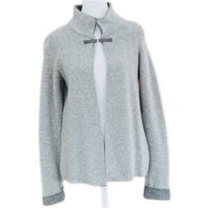 Chiaramente Made in Italy open front gray wool blend cardigan sweater size S.